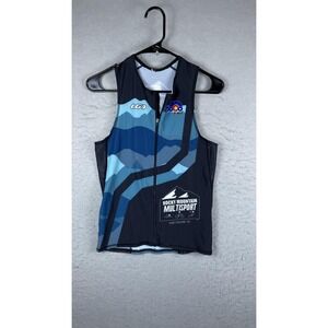Garneau‎ Rocky Mountain Multisport Tri Tank Mens Medium Blue Full Zip Jersey